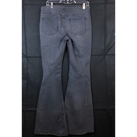 Free People Womens Jeans Black Denim High Rise Pull On Flare Stretch 31 - Picture 9 of 11
